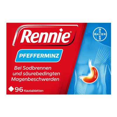 Rennie Pfefferminz miętowe tabletki do żucia na zgagę 96 szt. od Bayer Vital GmbH PZN 16664802