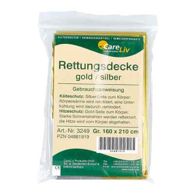 Rettungsdecke gold/silber 160x210 cm 1 szt. od Careliv Produkte OHG PZN 04881919