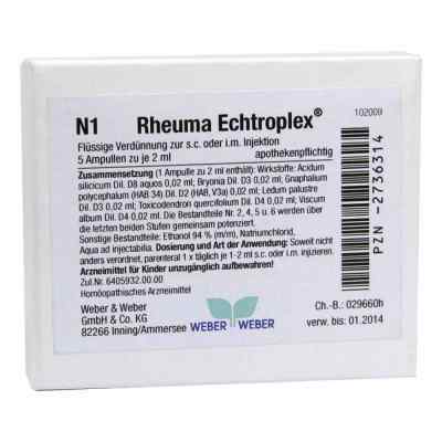 Rheuma Echtroplex ampułki do wstrzykiwań 5X2 ml od WEBER & WEBER GmbH PZN 02736314