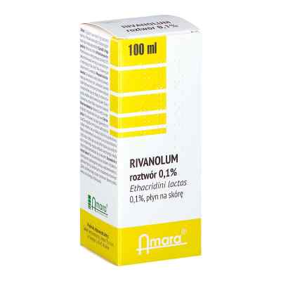 Rivanolum roztwór 0,1% płyn na skórę 100 ml od ZAKŁAD FARMACEUTYCZNY AMARA SP. Z O.O. PZN 08302462