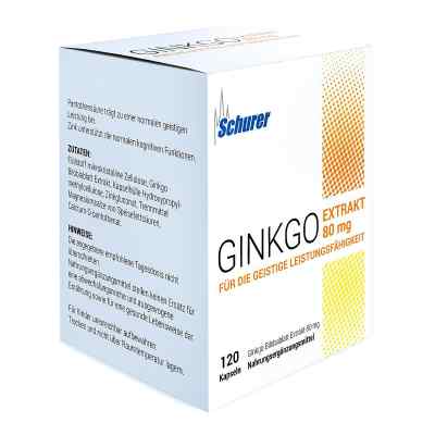 Schurer Ginkgo Extrakt 80 mg Kapseln 120 szt. od Apologistics GmbH PZN 16763243
