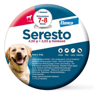 Seresto Halsband obroża dla psa 8 kg 1 szt. od Elanco Deutschland GmbH PZN 09315490