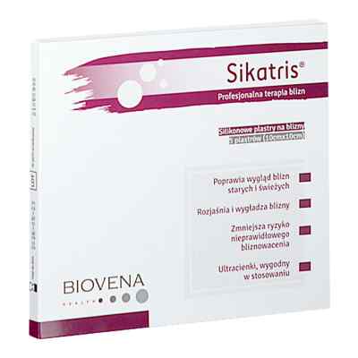 SIKATRIS Silikonowy Plaster na blizny 10cmx10cm 5  od BIOVENA HEALTH SP. Z O.O. PZN 08303091