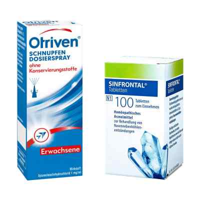 Sinfrontal Tabletten 100 stk und Otriven 0,1 Nasenspray 10 ml