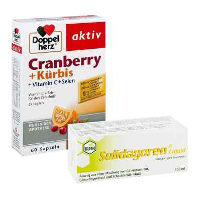 Solidagoren Liquid 100ml und Doppelherz Cranberry u. Kürbis kaps