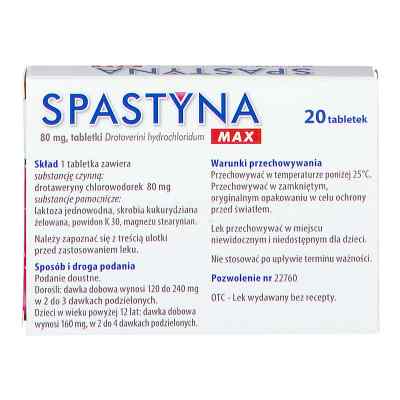 Spastyna MAX tabletki 20 kup online | apteka internetowa apo-discounter.pl