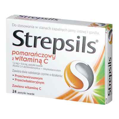 Strepsils pomarańczowy z witaminą C 24  od RECKITT BANCKISER HEALTH CARE INTERNATIONAL PZN 08300804