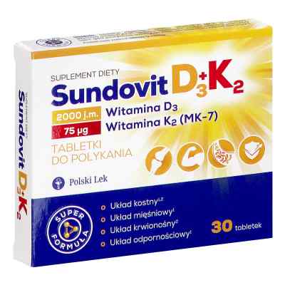 Sundovit D3+K2 tabletki 30  od POLSKI LEK  PZN 08301062