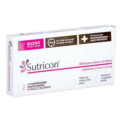 SUTRICON Plastry silikonowe n/blizny 3x10cm 5  od M-TECHNOLOGIES, PZN 08303472