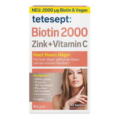 Tetesept Biotin 2000 Filmtabletten 30 szt. od Merz Consumer Care GmbH PZN 19390995