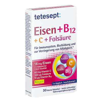 Tetesept Eisen+b12+c+folsäure Filmtabletten 30 szt. od Merz Consumer Care GmbH PZN 17313424