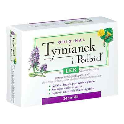 Tymianek i Podbiał tabletki do ssania 24  od EWA S.A.PRZEDSIĘBIORSTWO PRODUKCYJNO-HANDLOWE PZN 08300775