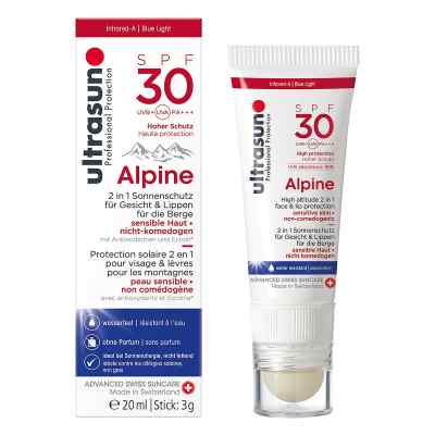 Ultrasun Alpine Creme Spf 30 2in1 Gesicht+lippen 20 ml od Ultrasun AG PZN 17574337