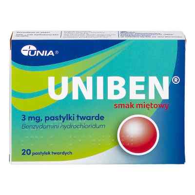 Uniben smak miętowy pastylki 20  od PPH EWA S.A. PZN 08306003