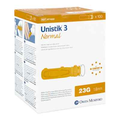 Unistik 3 Normal 1,8mm Eindr.tiefe Stechhilfe 100 szt. od OWEN MUMFORD GmbH PZN 03802409
