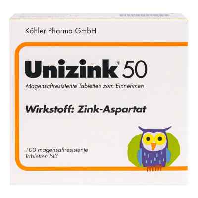 Unizink 50 Tabl. magensaftr. 100 szt. od Köhler Pharma GmbH PZN 03441638