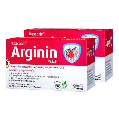 Vascorin Arginin Plus Kapseln 240 szt. od Zein Pharma - Germany GmbH PZN 13157312