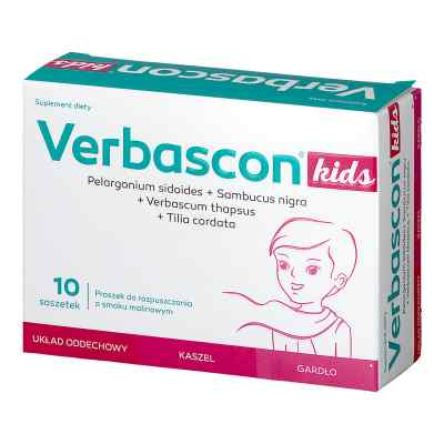 Verbascon Kids saszetki o smaku malinowym 10  od POLSKI LEK  PZN 08300846