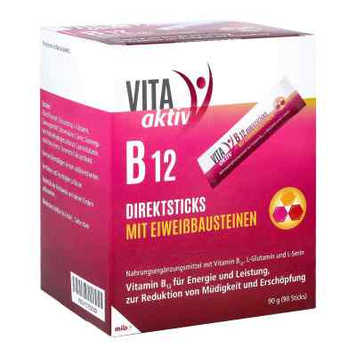 Vita Aktiv B12 Direktsticks mit Eiweissbausteinen 90 szt. od MIBE GmbH Arzneimittel PZN 15735500