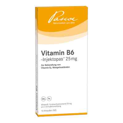 Vitamin B6 Injektopas 25 mg roztwór do zastrzyków 10X2 ml od Pascoe pharmazeutische Präparate GmbH PZN 02180182