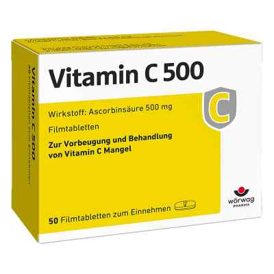Vitamin C 500 Filmtabletten 50 szt. od Wörwag Pharma GmbH & Co. KG PZN 00652240