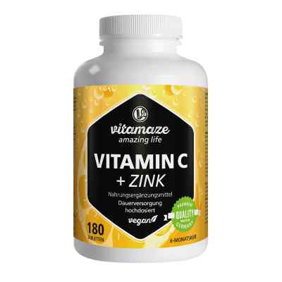Vitamin C+zink Tabletten 180 szt. od Vitamaze GmbH PZN 12741411