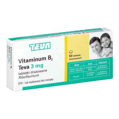 Vitaminum B2 TEVA 3 mg tabletki 50  od TEVA KUTNO S.A. PZN 08302386