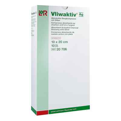 Vliwaktiv Ag Aktivkohle Saugkomp.m.silber 10x20 cm 10 szt. od Lohmann & Rauscher GmbH & Co.KG PZN 04862856