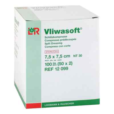 Vliwasoft Schlitzkompressen 7,5x7,5 cm steril 4l. 50X2 szt. od Lohmann & Rauscher GmbH & Co.KG PZN 06868768