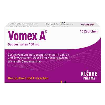 Vomex A 150 mg w czopkach 10 szt. od Klinge Pharma GmbH PZN 01116555