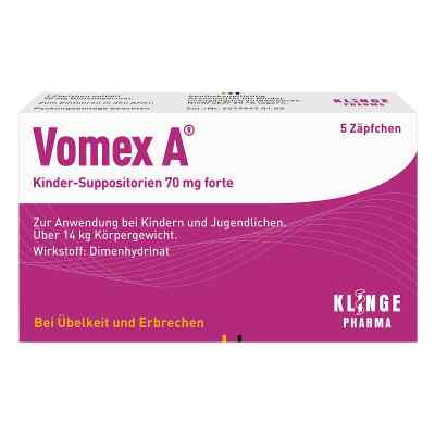 Vomex A Kinder-suppositorien 70 mg forte 5 szt. od Klinge Pharma GmbH PZN 11091649