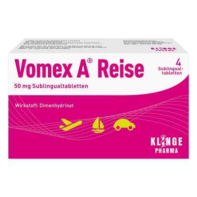 Vomex A Reise 50 mg Sublingualtabletten 4 szt. od Klinge Pharma GmbH PZN 12557920