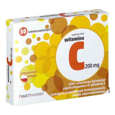 Witamina C 200 mg tabletki 50  od AVET PHARMA SP. Z.O.O. PZN 08301148