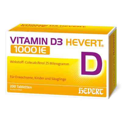 Witamina D3 Hevert 1000 j.m. tabletki 200 szt. od Hevert-Arzneimittel GmbH & Co. KG PZN 19448944