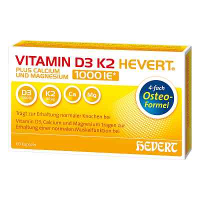 Witamina D3 + K2 Hevert Plus kapsułki 60 szt. od Hevert-Arzneimittel GmbH & Co. K PZN 16336937