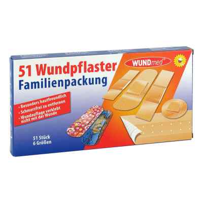Wundpflaster Familienpackung 6 Grössen 51 szt. od Axisis GmbH PZN 11025724