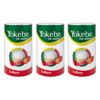 Yokebe Erdbeer Pulver 3X500 g od  PZN 08100451