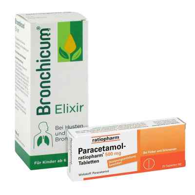 Zestaw na przeziębienie Bronchicum i ratiopharm Paracetamol