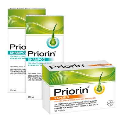 Zestaw Priorin, 2x szampon 200 ml + kapsułki 120 szt.  1 szt. od Bayer Vital GmbH PZN 08100192