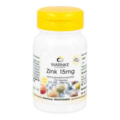 Zink 15 mg Tabletten 100 szt. od Warnke Vitalstoffe GmbH PZN 01355188