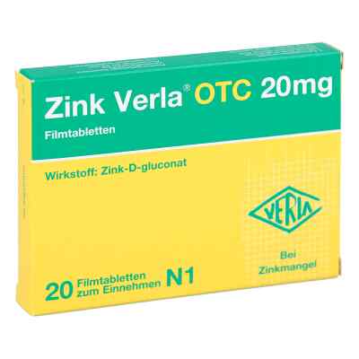 Zink Verla Otc 20 mg Filmtabletten 20 szt. od Verla-Pharm Arzneimittel GmbH &  PZN 03000526