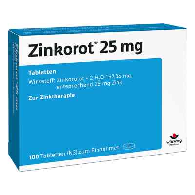 Zinkorot 25 Mg Tabletten 100 szt. od Wörwag Pharma GmbH & Co. KG PZN 18082903