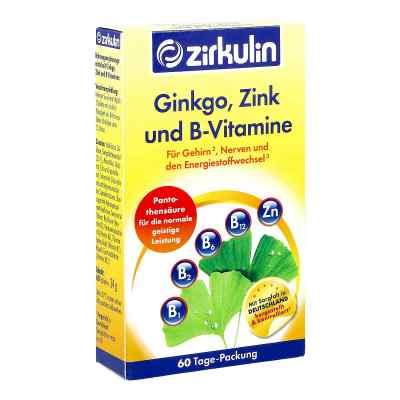 Zirkulin Ginkgo Zink und B-vitamine Filmtabletten 60 szt. od DISTRICON GmbH PZN 13567211