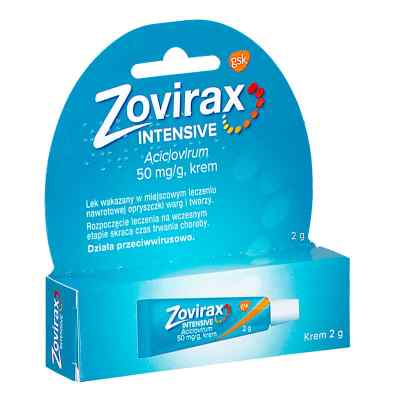 Zovirax Intensive krem 50mg/g 2 g od GLAXO WELLCOME S.A. PZN 08301401